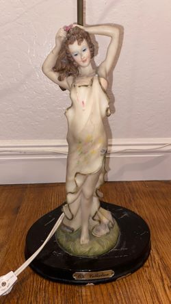 OK collection lady lamp tall brown and white