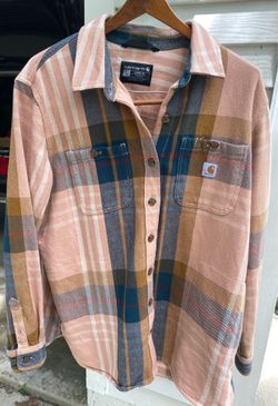 Carhartt Women’s Loose Fit Plaid Flannel Shirt L 12-14