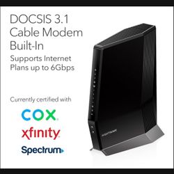 NETGEAR Nighthawk Cable Modem with Built-in WiFi 6 Router (CAX80)