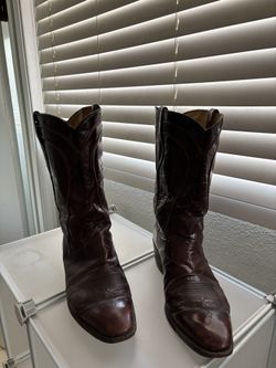 Vintage Dan Post Oxblood Spanish Leather Cowboy Boots