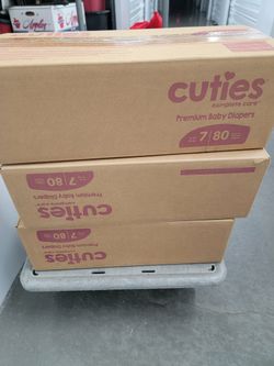 Cuties Diapers Size 7 41+ Lbs New 20 In Package 4 packs in box 80 diapers total
