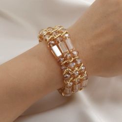 Metal &Bead Decor Bracelet 