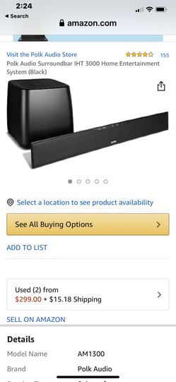 Polk surround sound $150 cash firm