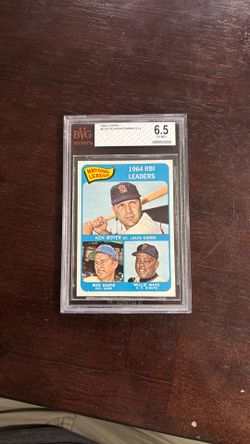 1965 topps rbi leaders boyer, mays #6 BGS 6.5