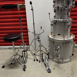 SPL Silver Metallic Glitter Street bop Drum set