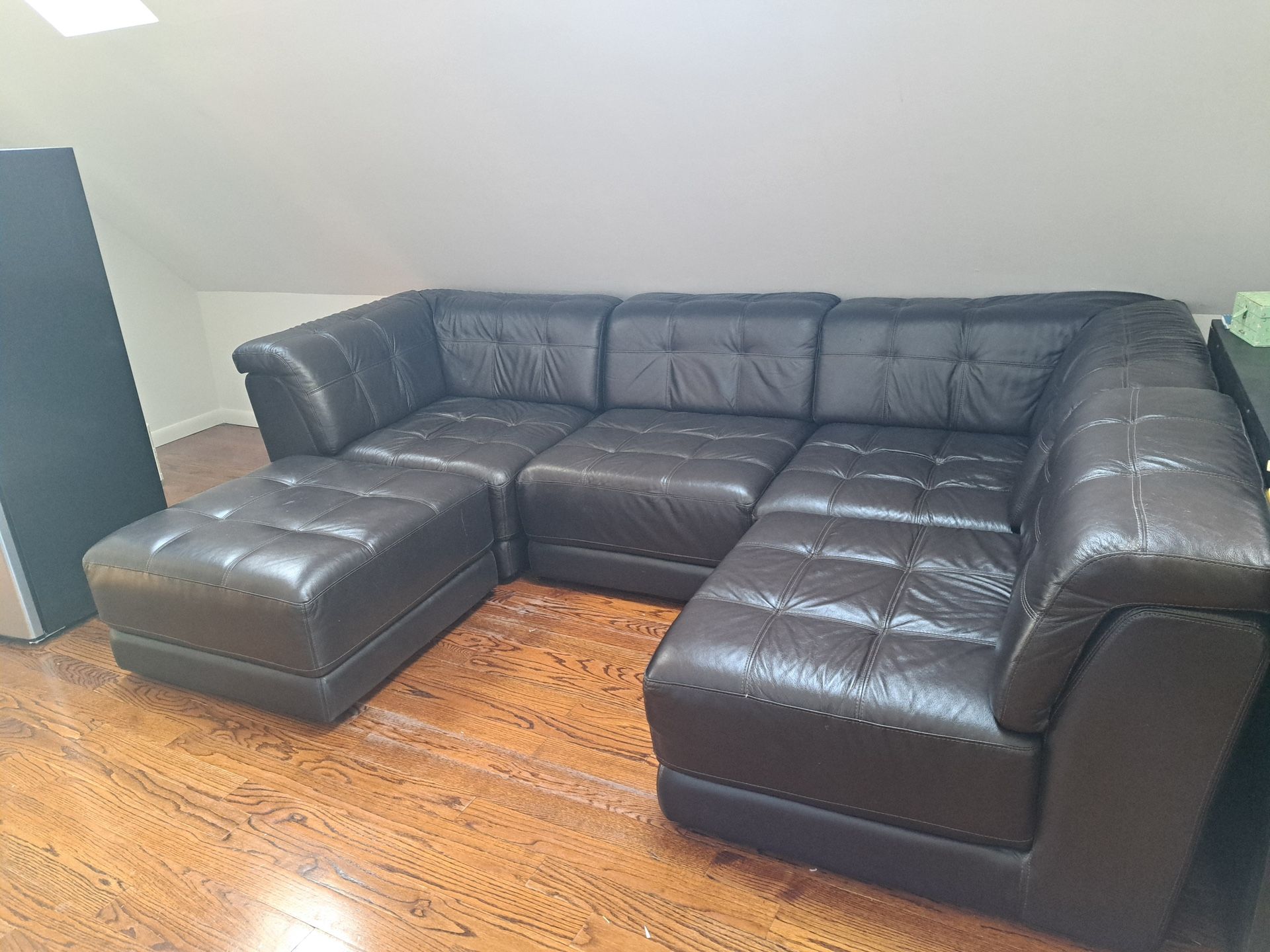 Italian Leather 5-piece Sectional Couch
