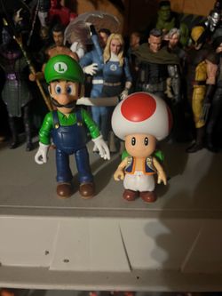 The Super Mario Bros Movie Toad and Luigi 6 Inch Action Figures