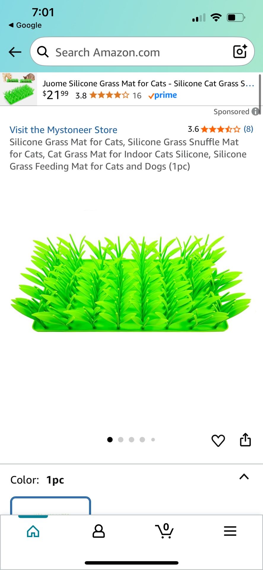 Silicone Grass Mat for Cats