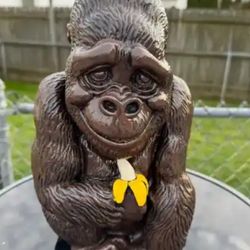 Gorilla Holding Banana Statue