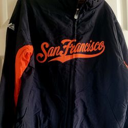 Vintage San Francisco Giants Therma Base Majestic Black Jacket Size L