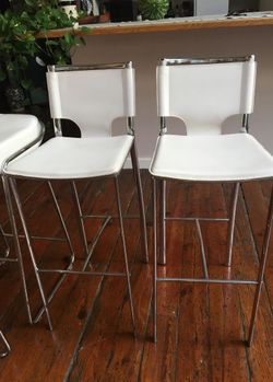 White Leather bar stools set Of 2 $275