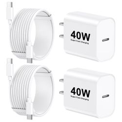 iPhone 17 Fast Charger Block,[Apple MFi Certified] 2Pack 40W USB C Wall Charger Plug with 10FT USB C to C Charging Cord for iPhone 17/17Air/17Pro Max/