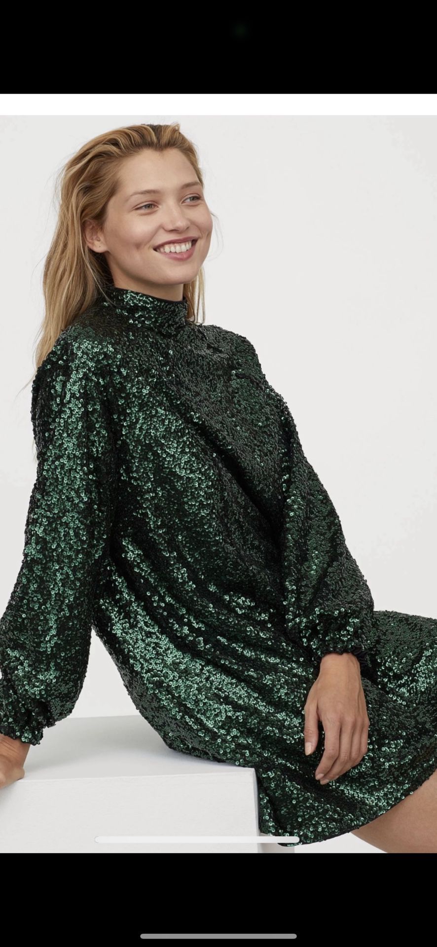 H&M Sequined Green Dress