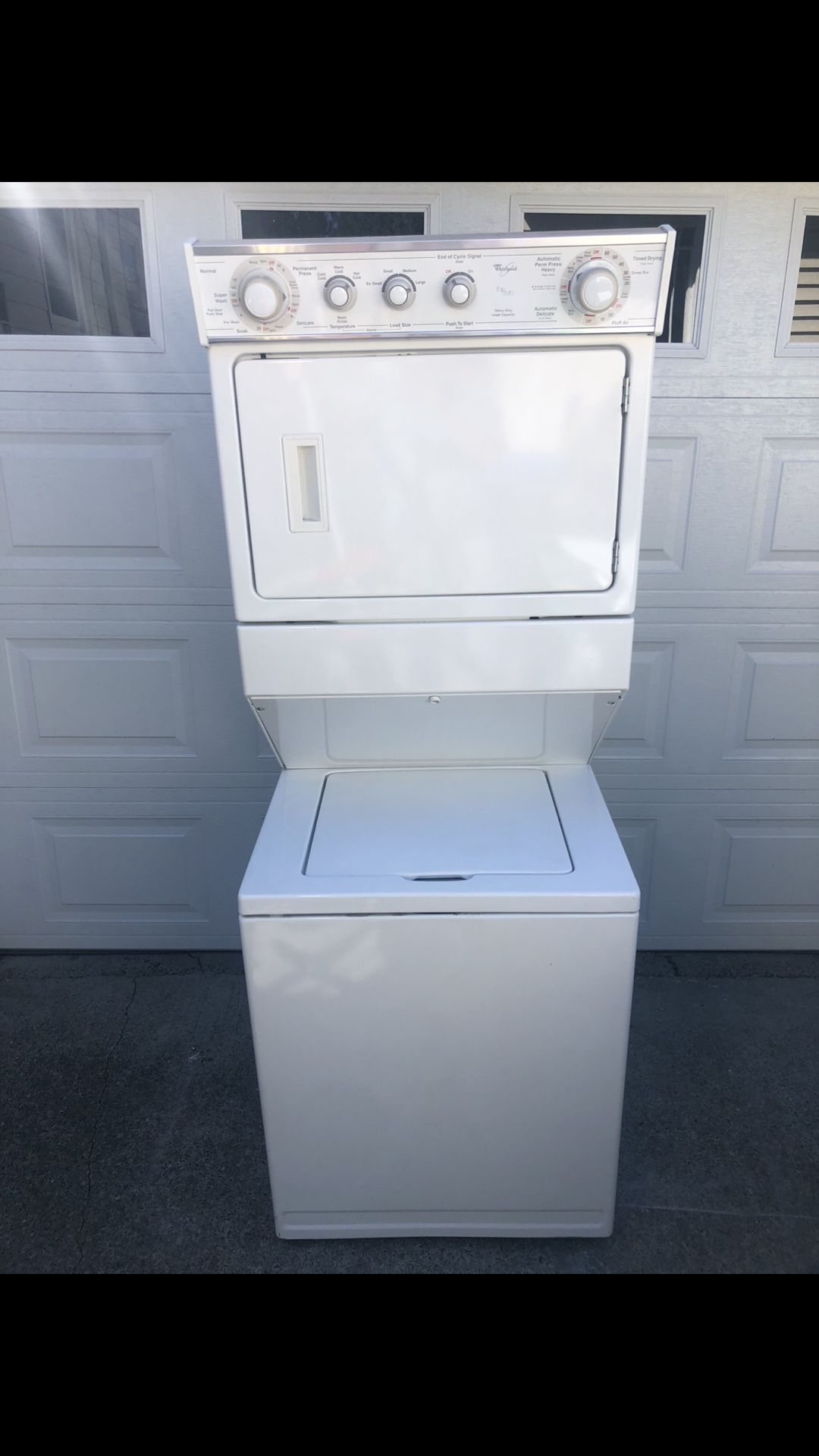 27” Wide - Whirlpool Stacked Washer & Dryer 