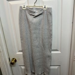 American Vintage Knit Midi Skirt SZ M Oatmeal Colored Portugal Stretch Like New
