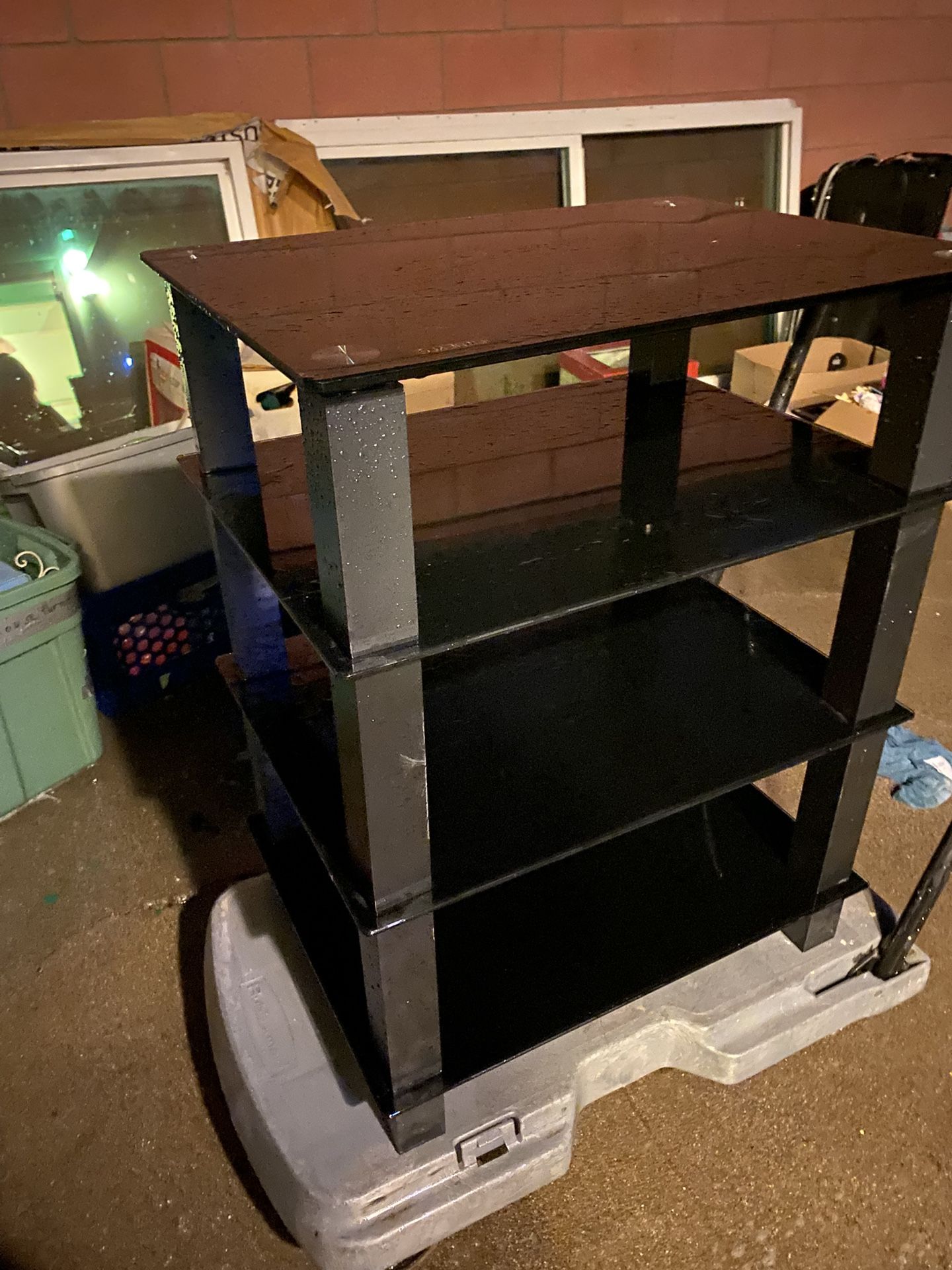 Glass Stand TV Stereo