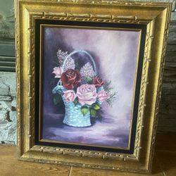 Beautiful Hand painted  Painting  Of Flowers 