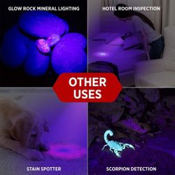 UV Flashlight Black Light from 68 LED Blacklight Flashlight Dog/Cat Pet Urine Detector, Scorpion, Bed Bug, Resin Curing, Dog Stain, and Carpet Odor El