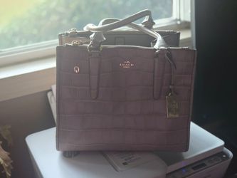 Coach Crosby CarryAll Croc embossed leather