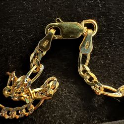 gold vermile fígaro chain 20in
