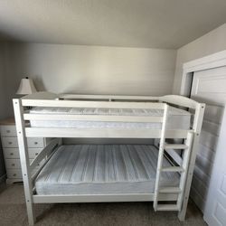Powell Levi Twin over Twin Convertible Bunk Bed - White
