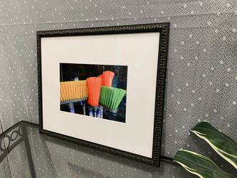 Decorative Framed Art Photo Print “Brooms”