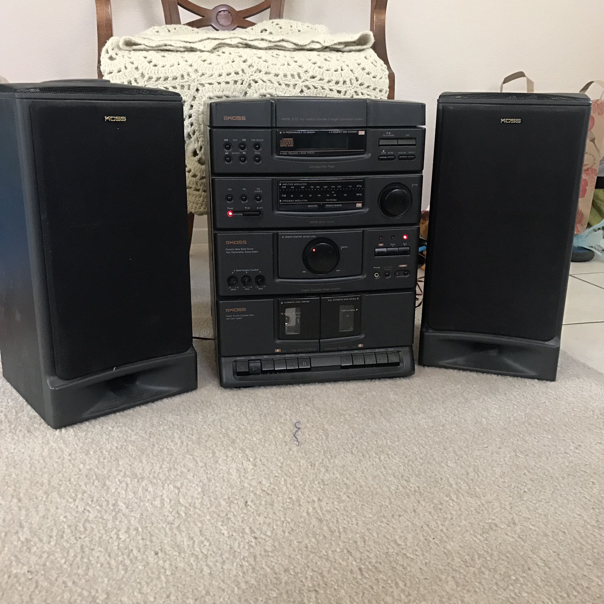 KOSS Stereo System CD, Tape, Radio AND Portable