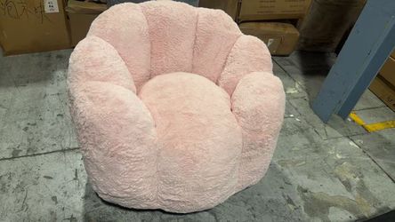 Bean Bag Chair for Adults, Floral Shaped Bean Bag Single Sofa, Ultra Soft Faux Fur Floor Sofa, Oversize Reading Chair for Living Room,Bedroom, Study, 