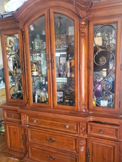 Solid Wood Hutch And Table