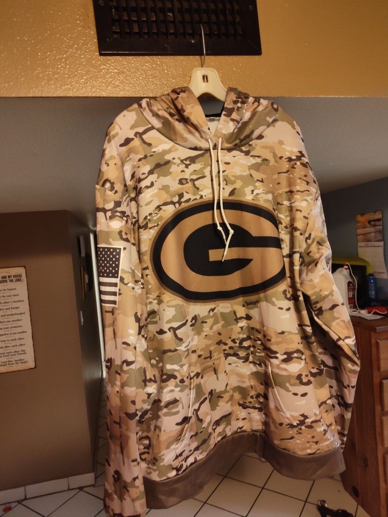  2XL Lightweight Green Bay Packers Camouflage Hoodie Brand New