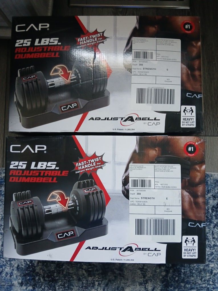 Pair 25lb Adjustable Weights (Cap)