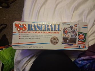 Clear 1988 baseball team logo stickers and trading cards memorative 1988 collectors 10 sealed