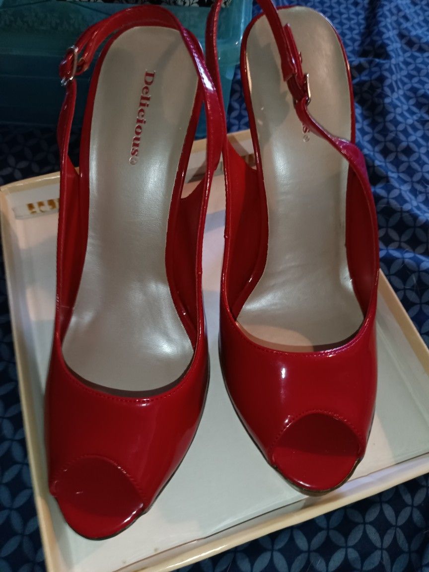 Red Peep Toe Heels
