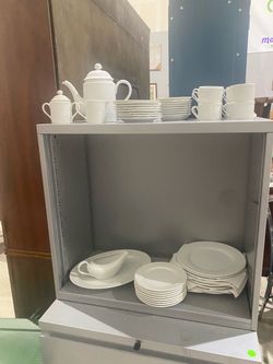 Fritz and Floyd Fine Porcelain China made in Japan everyday white dish set 45 piece set