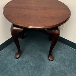 Two Bombay Co Round Dark Wood Side Table 26" Diameter
