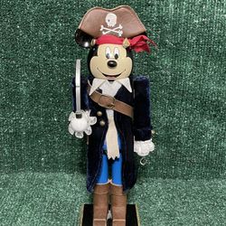 Disney Parks Mickey Mouse Pirate Nutcracker Collectible *RARE* 12.5”Fast Ship!