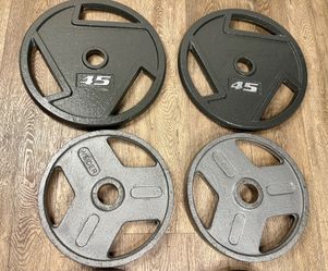 BRAND NEW Set Of Olympic Cast Iron Weight Plates  from 5s to 45s  Pounds [Total: 240 lbs]