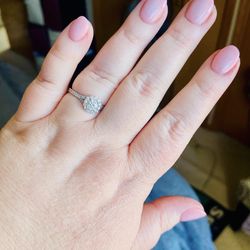 Lab Grown Diamond Halo Engagement Ring 1.25ctw White Gold Size 10