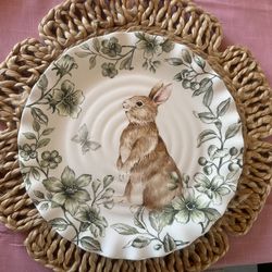 Mascara Easter Bunny Rabbit Dinner Plates