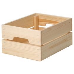 IKEA Pine KNAGGLIG Wooden Storage Box/Caja de Almacenamiento de Madera