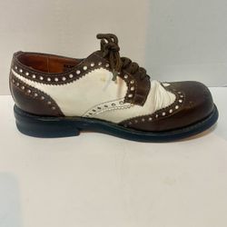 Vintage NaNa Industrial Strength Leather Wingtip Oxford Shoes Brown White US 6