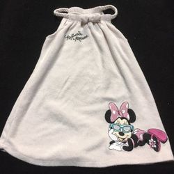 Disney Appliqued Minnie Mouse toddler girls size 24 Month 2T Terry Cloth Dress Swimsuit Cover Up