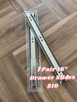 1 Pair 16” Full Extension Ball Bearing Heavy Duty Drawer Slide Track Rail 100-lb