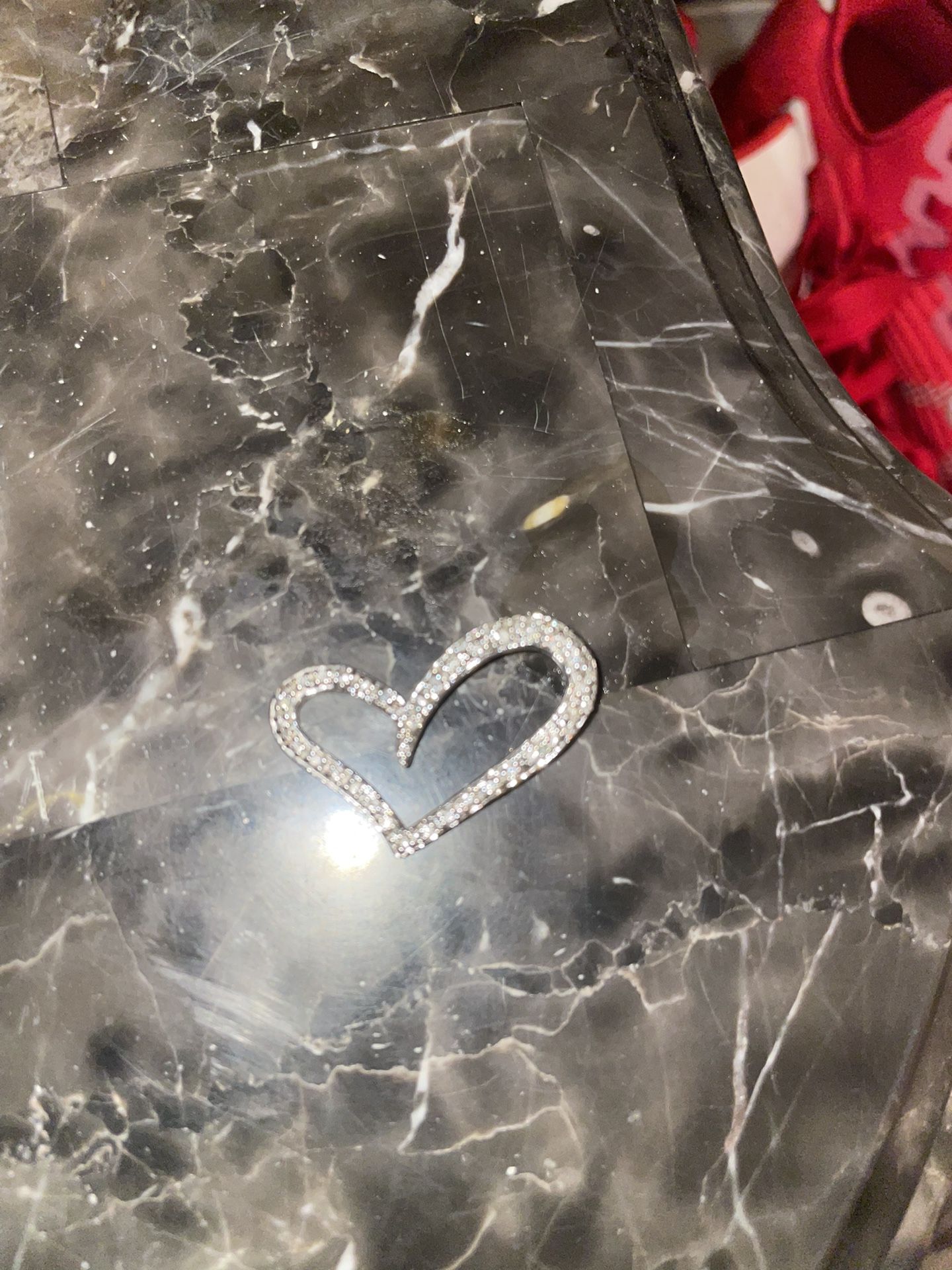 Silver Diamond Heart 