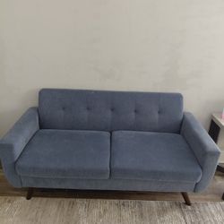 Mid-Century Modern Blue Loveseat - Excellent Condition
