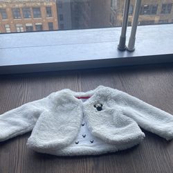 Minnie Mouse Disney Baby White Cloak Jacket Shaul Faux Fur