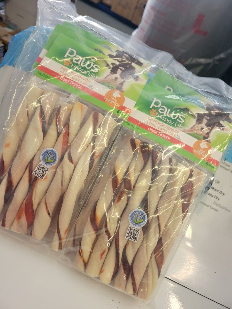 Beefhide Double Chew Twist Rolls (Sleeve Of 6)