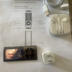 Apple iPod Nano 5th Generation 8gb Graphite With New Battery Installed And New Accessories 