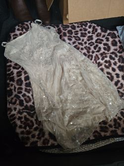 Women's small strapless sequin nude short dres