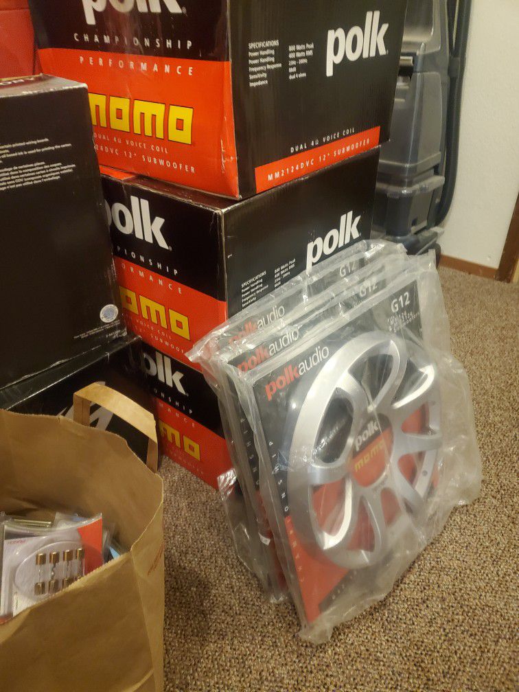 NOS Polk Audio Momo Mm2124 12" Subwoofers In Factory Boxs